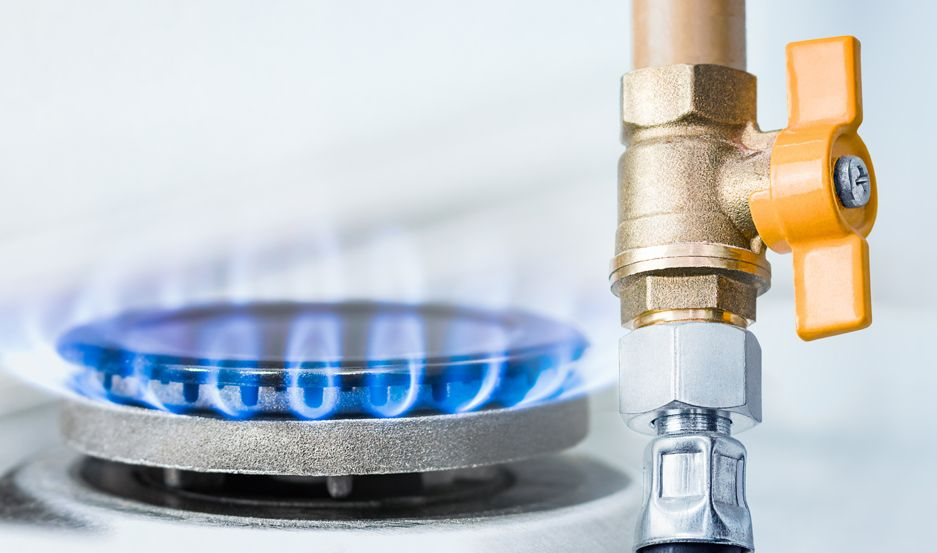 Licensed technician installing a residential gas line, Franklin County PA